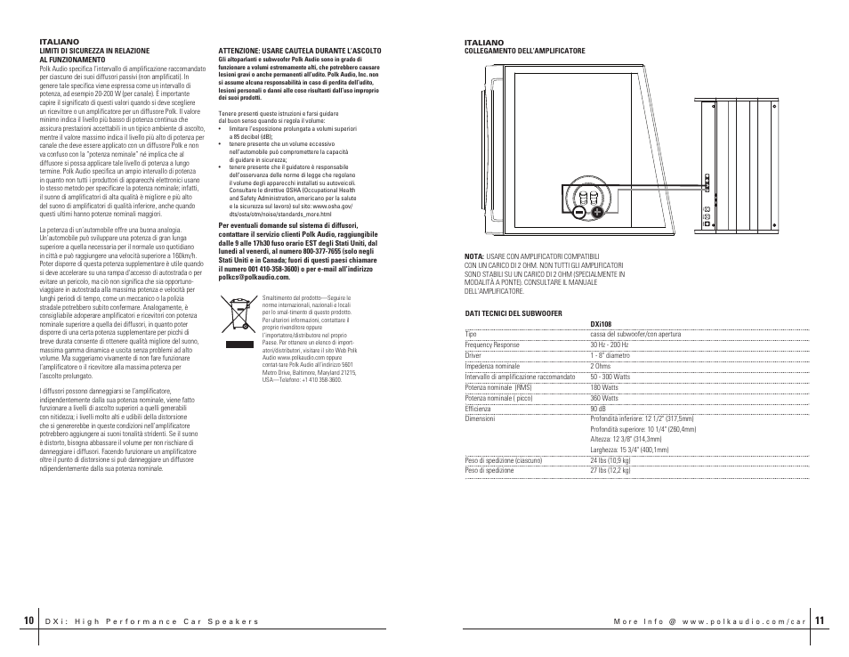 Polk Audio DXI108 User Manual | Page 6 / 8