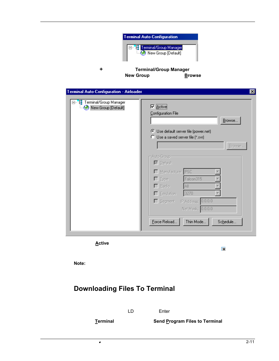 Downloading files to terminal | PSC FALCON 315 User Manual | Page 19 / 84