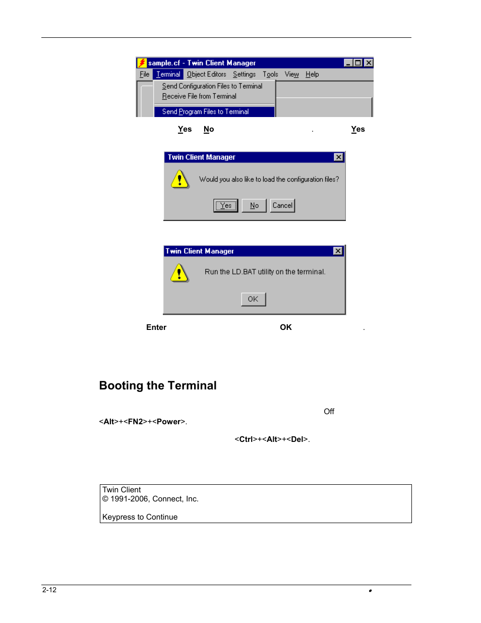 Booting the terminal | PSC FALCON 315 User Manual | Page 20 / 84