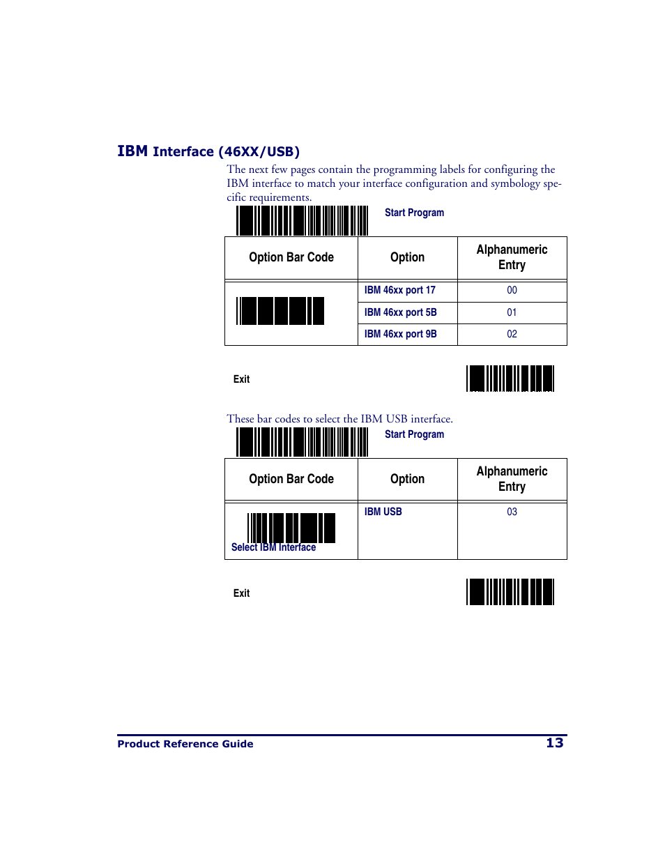 Ibm interface (46xx/usb) | PSC QS2500 User Manual | Page 17 / 76