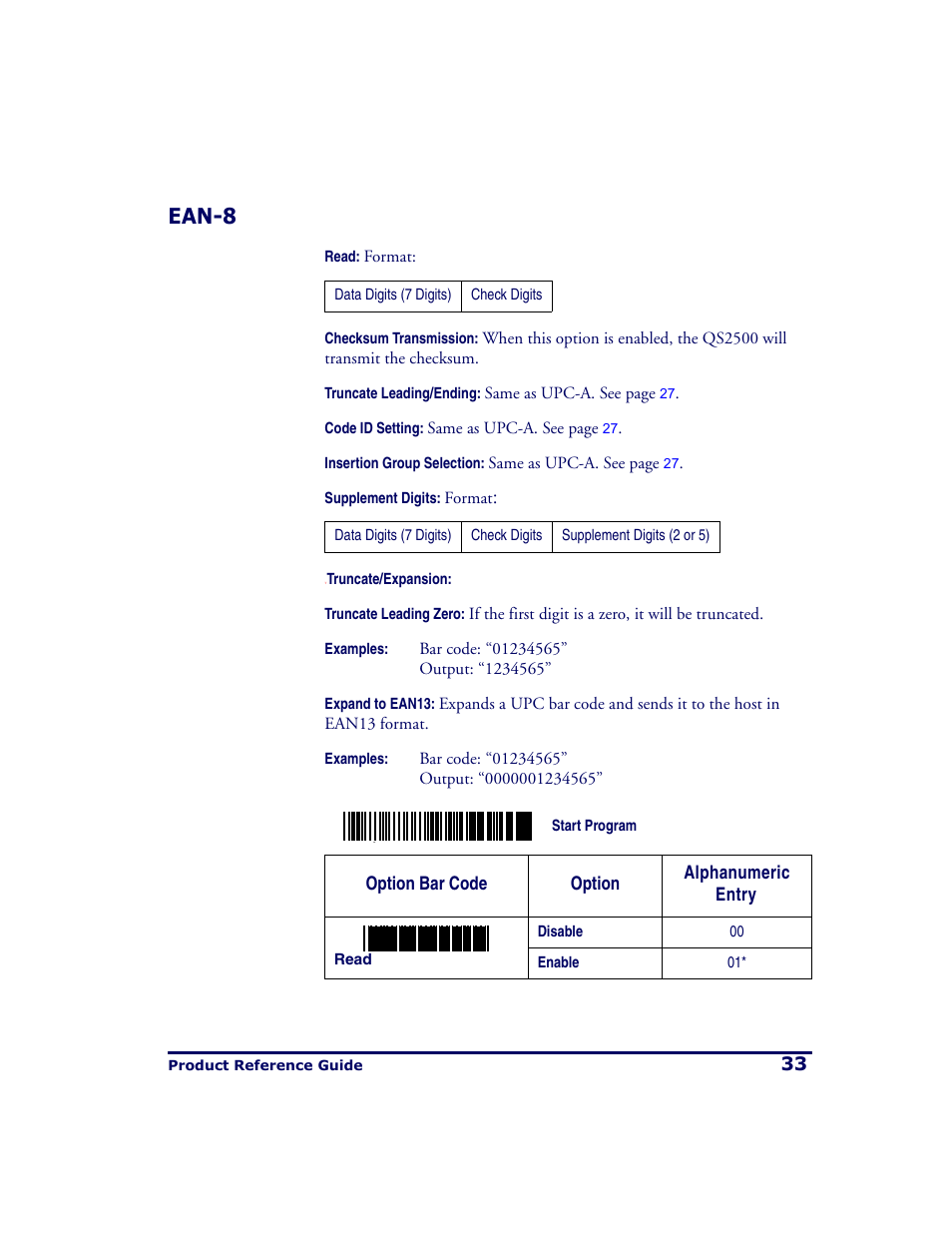 Ean-8 | PSC QS2500 User Manual | Page 37 / 76