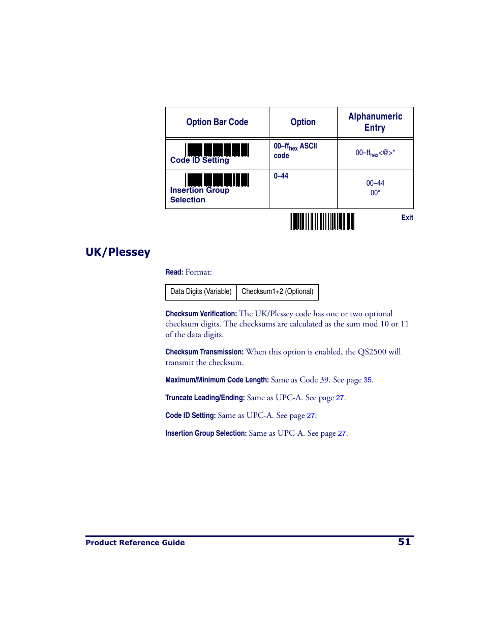 Uk/plessey | PSC QS2500 User Manual | Page 55 / 76