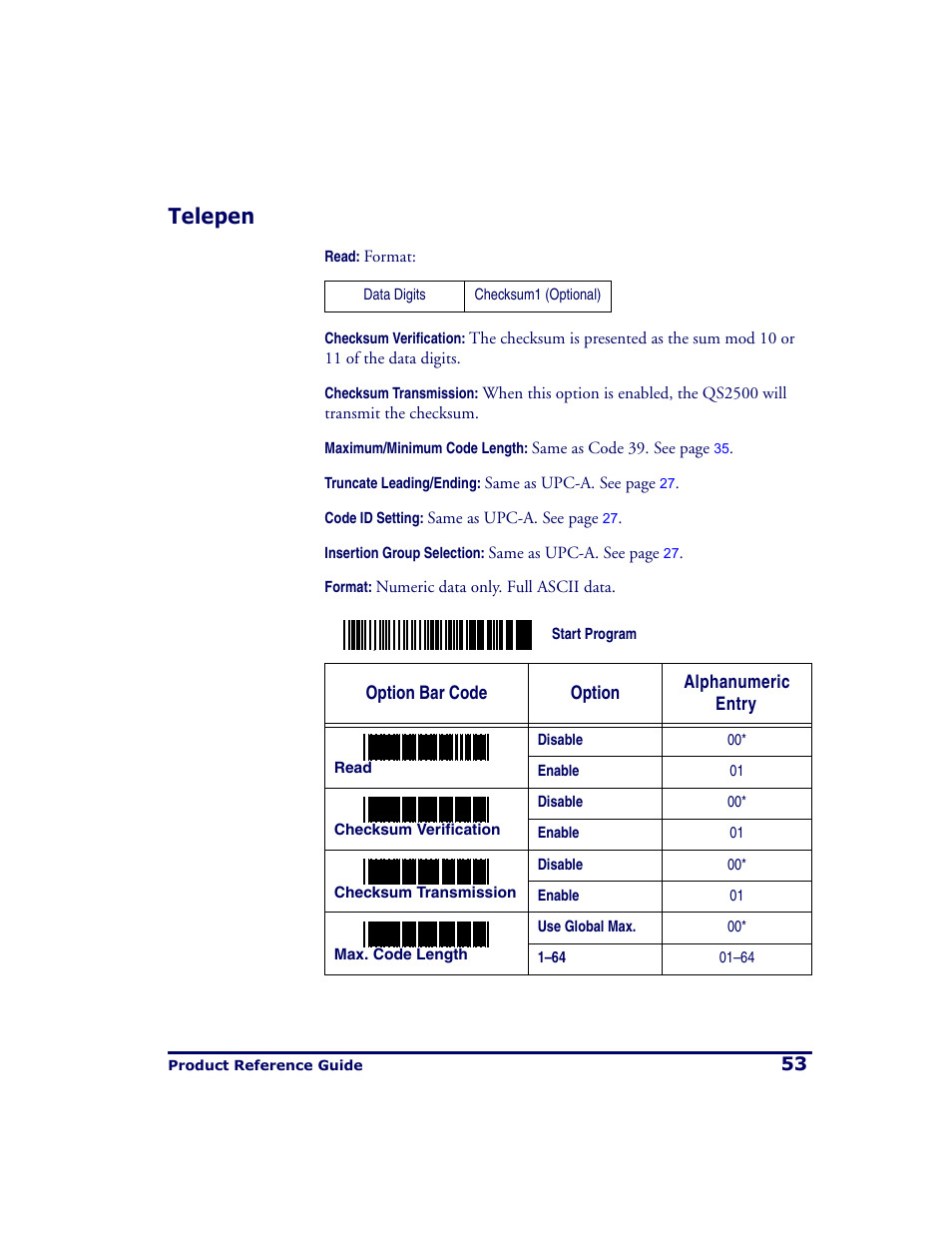 Telepen | PSC QS2500 User Manual | Page 57 / 76