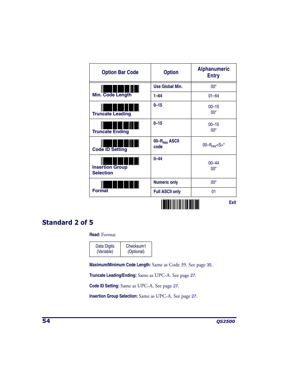 Standard 2 of 5 | PSC QS2500 User Manual | Page 58 / 76