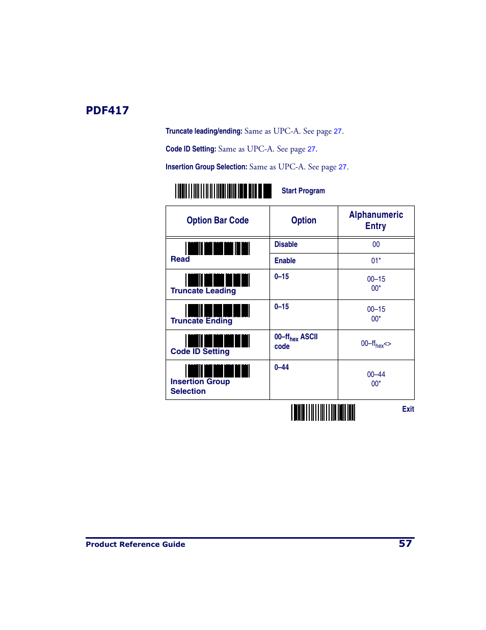 Pdf417 | PSC QS2500 User Manual | Page 61 / 76