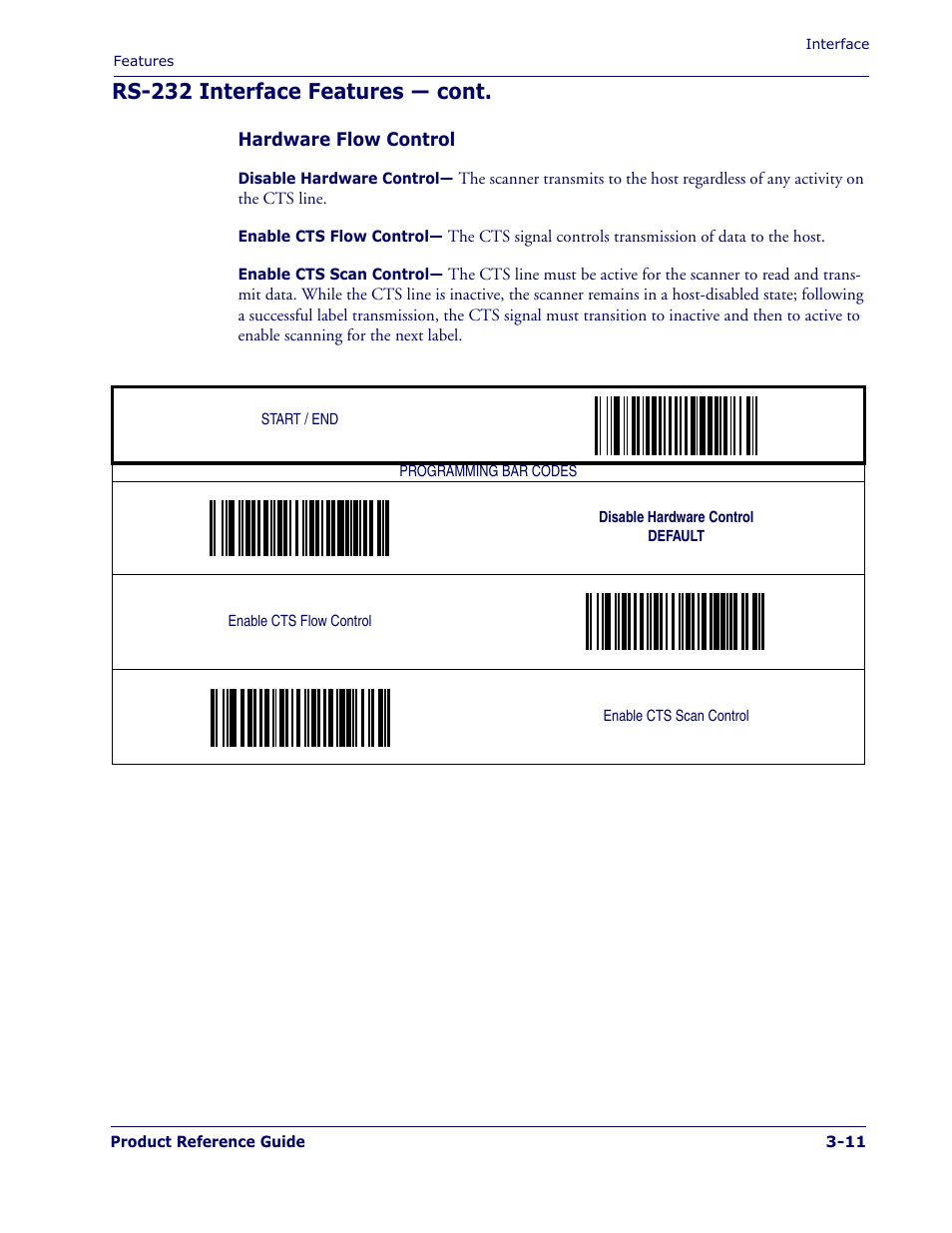 Rs-232 interface features — cont | PSC 1400I User Manual | Page 39 / 180