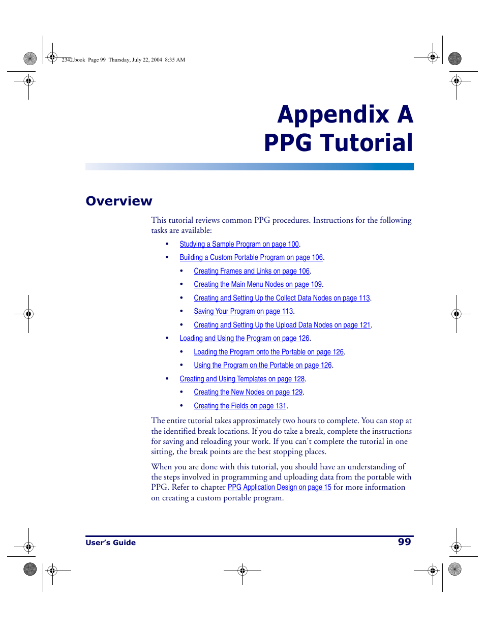 Ppg tutorial, Overview, Appendix a ppg tutorial | PSC PT Program Generator User Manual | Page 111 / 204