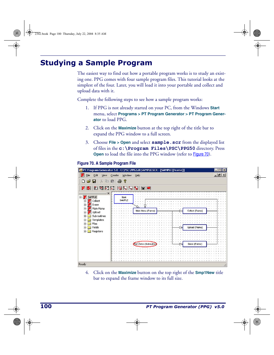 Studying a sample program | PSC PT Program Generator User Manual | Page 112 / 204