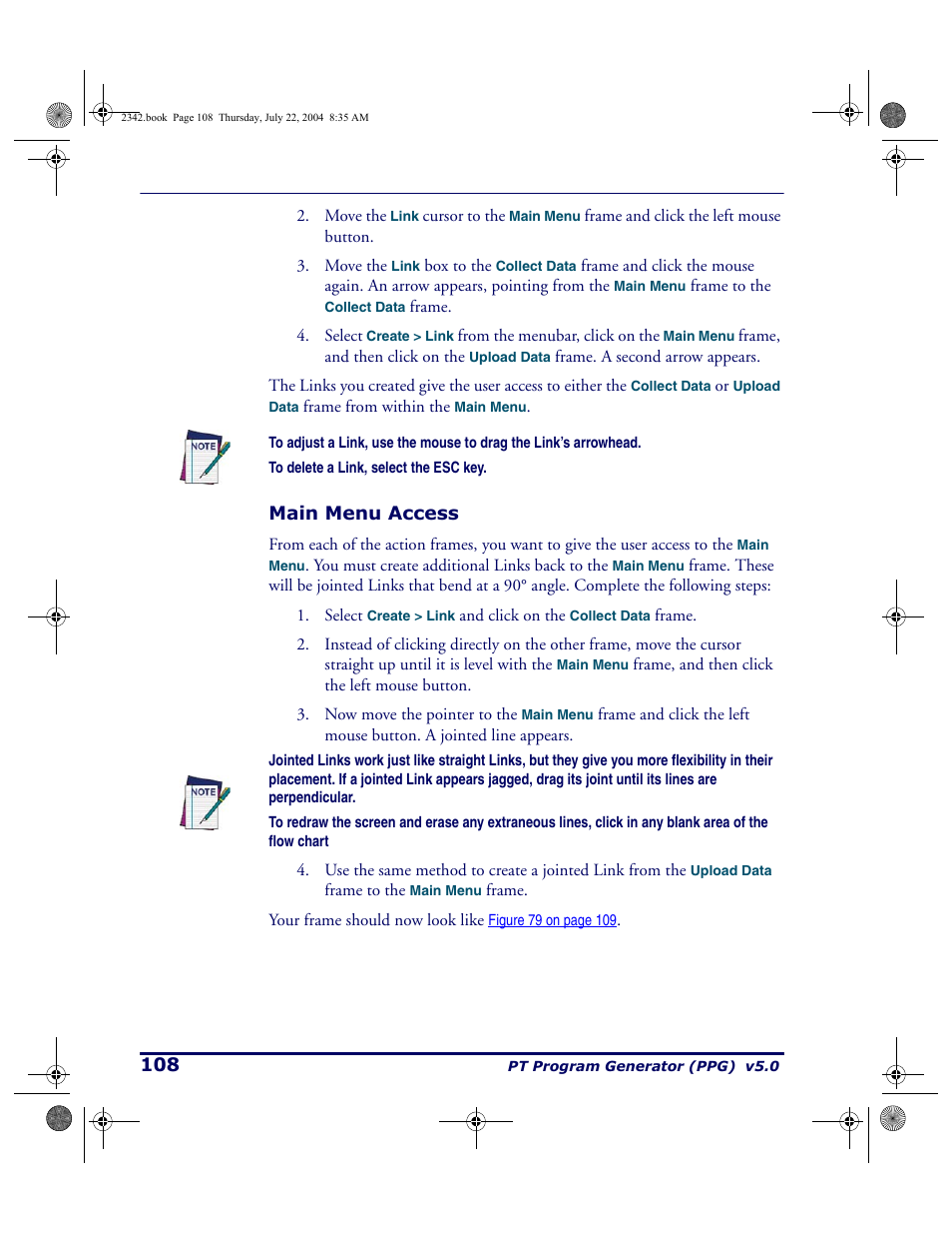 Main menu access | PSC PT Program Generator User Manual | Page 120 / 204