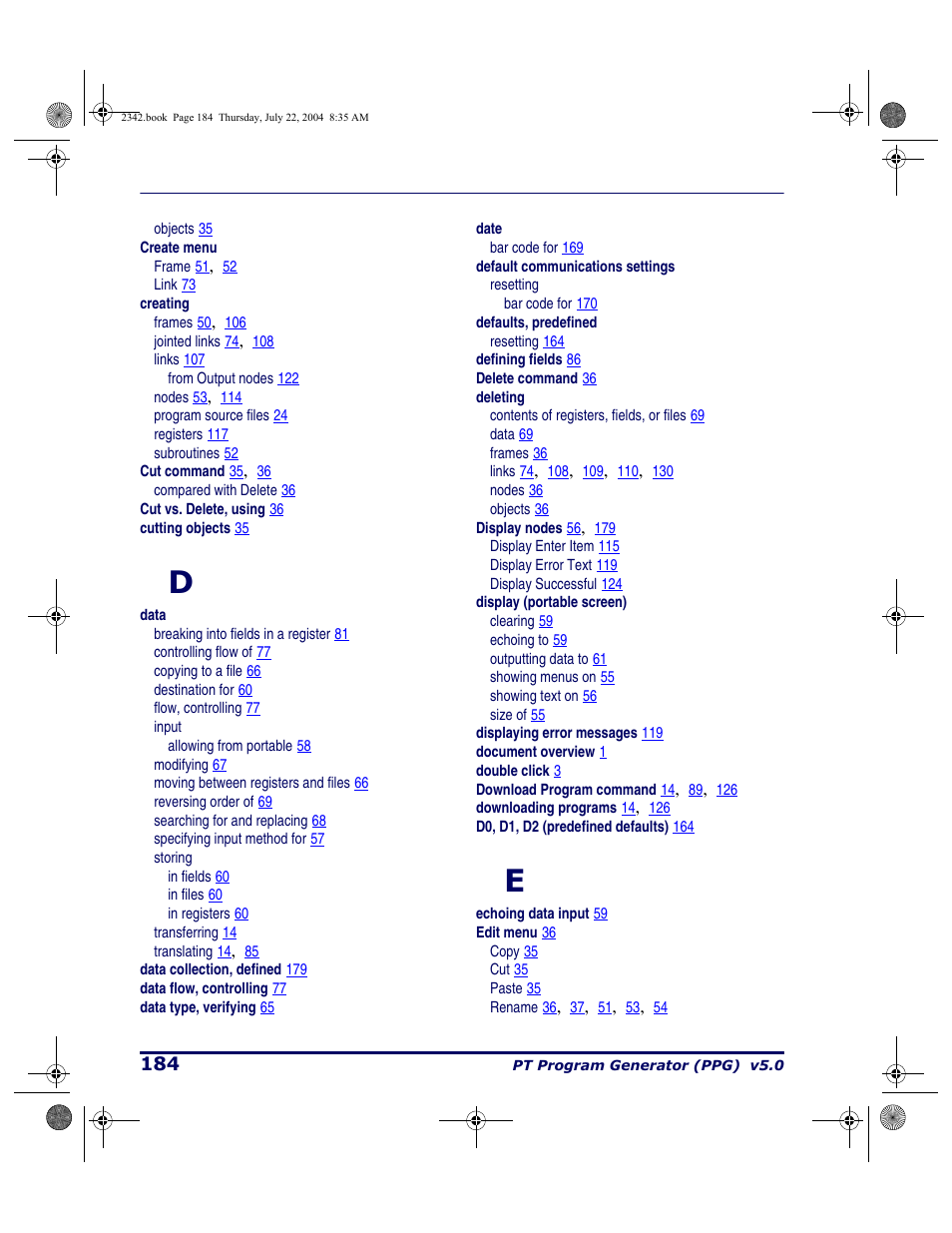 PSC PT Program Generator User Manual | Page 196 / 204