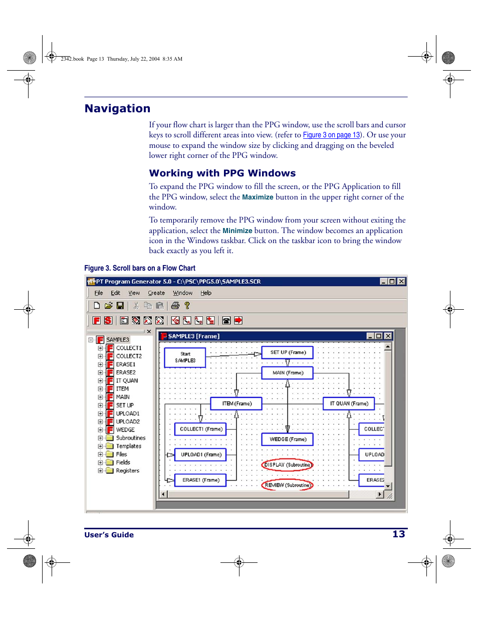 Navigation, Working with ppg windows | PSC PT Program Generator User Manual | Page 25 / 204