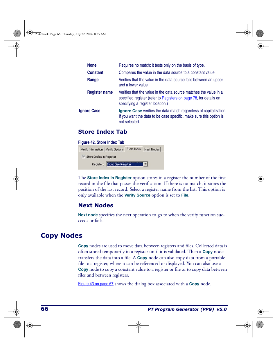 Store index tab, Next nodes, Copy nodes | Store index tab next nodes | PSC PT Program Generator User Manual | Page 78 / 204