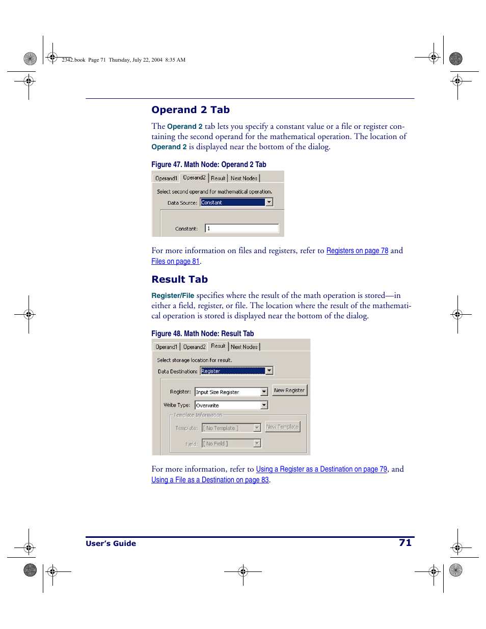 Operand 2 tab, Result tab, Operand 2 tab result tab | PSC PT Program Generator User Manual | Page 83 / 204