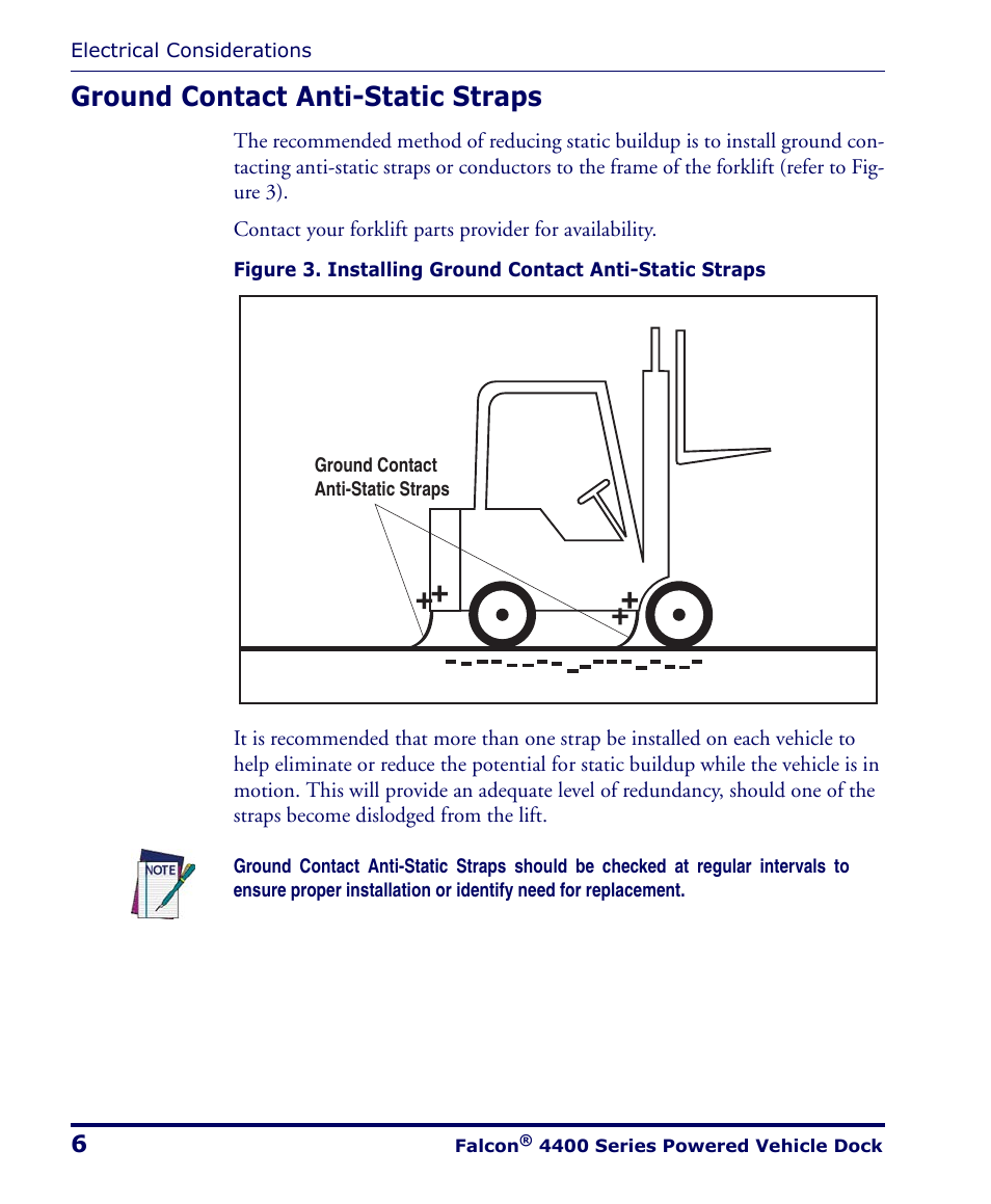 Ground contact anti-static straps | PSC Falcon 4400 Series User Manual | Page 12 / 40