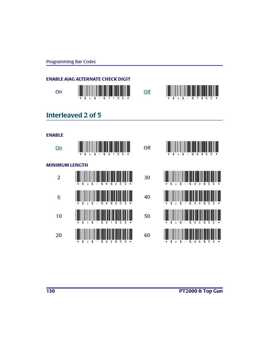 Interleaved 2 of 5, Inte rle ave d 2 of 5, 071ee | 070ee, 081ee, 080ee, 0902ee, 0930ee, 0906ee, 0940ee | PSC PT2000TM User Manual | Page 140 / 168