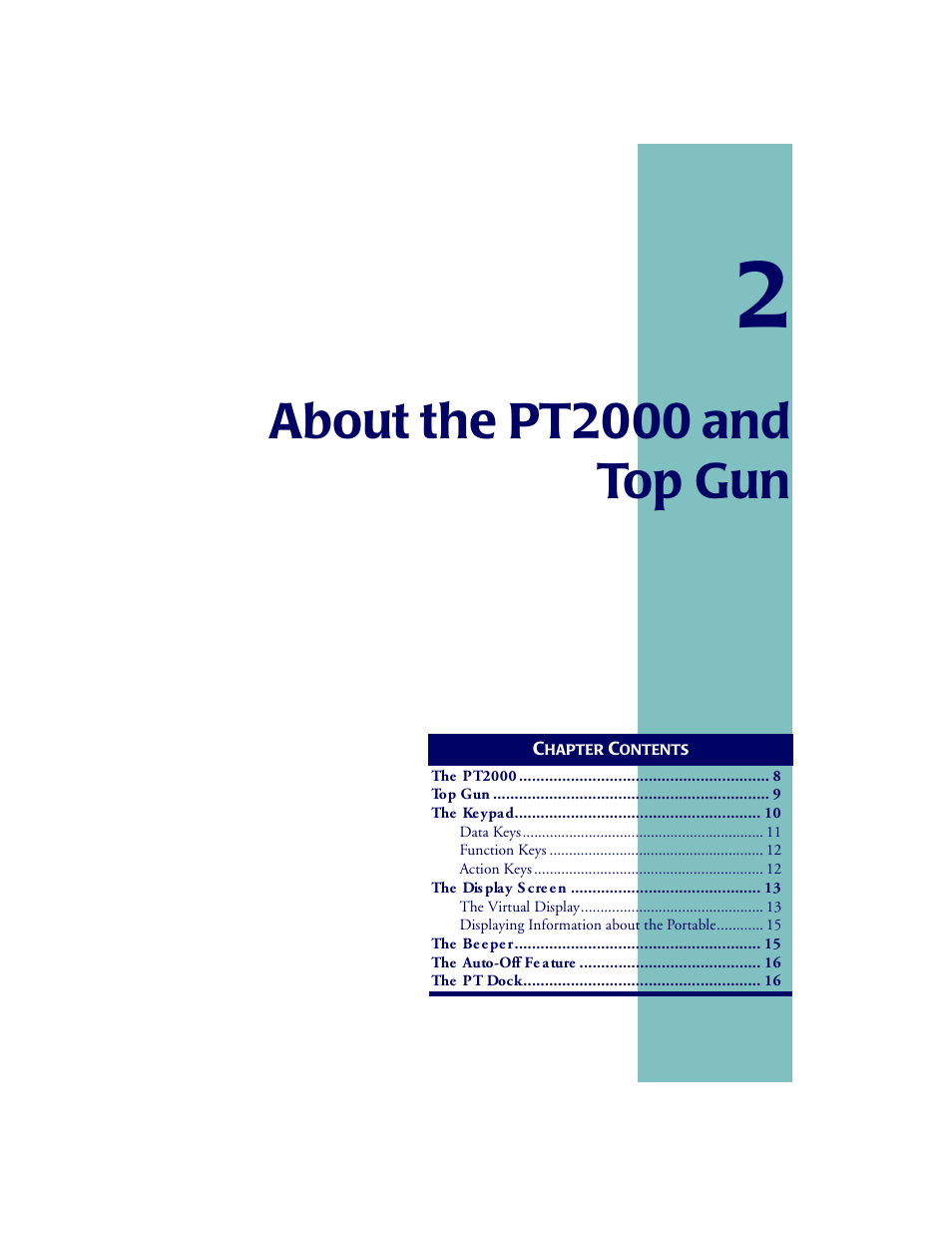 About the pt2000 and top gun, Chapter 2 | PSC PT2000TM User Manual | Page 17 / 168