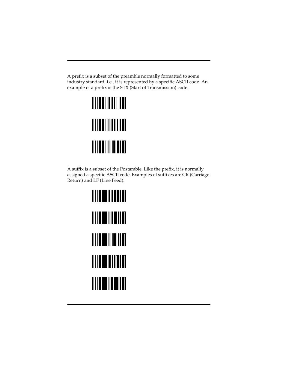 Prefix, Suffix, Prefix suffix | PSC Scanners User Manual | Page 32 / 84