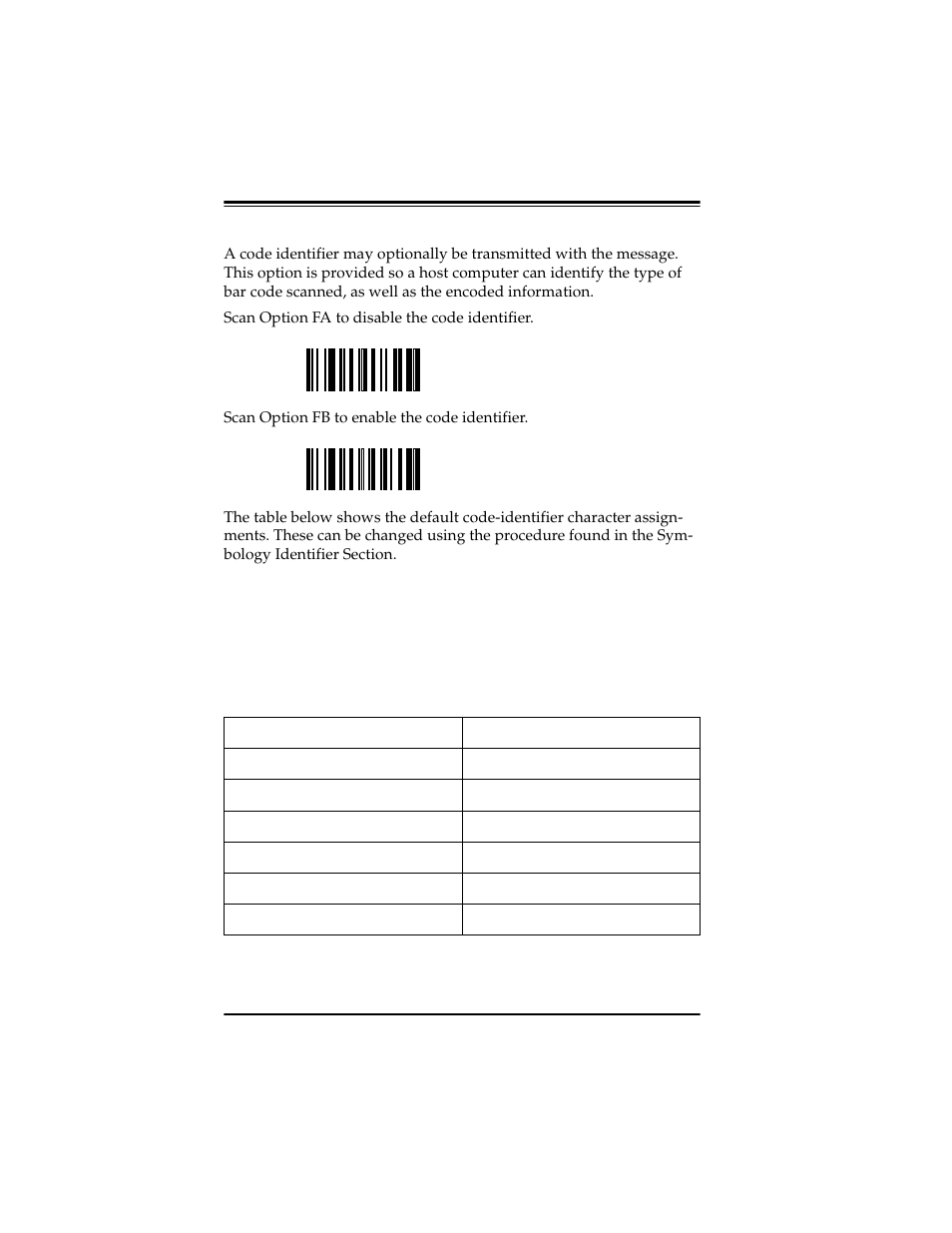 Code identifier | PSC Scanners User Manual | Page 34 / 84
