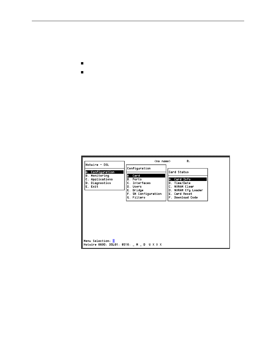 Minimum configuration when using the dsl router, Dsl configuration card screens | Paradyne 8510 User Manual | Page 40 / 136