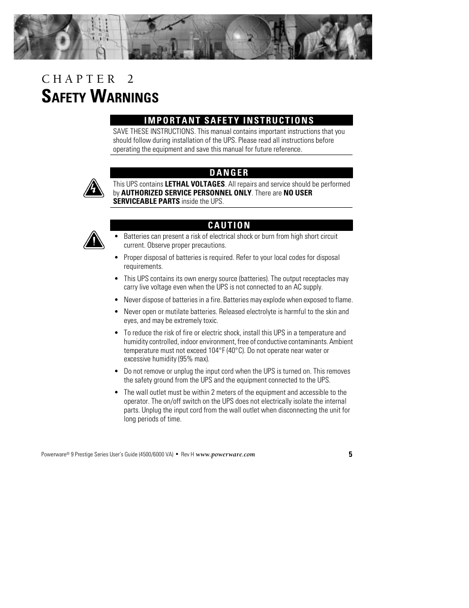 Afety, Arnings | Powerware 6000 User Manual | Page 13 / 92