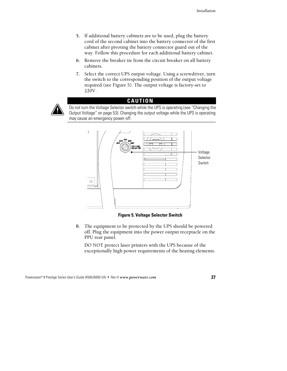 Powerware 6000 User Manual | Page 35 / 92