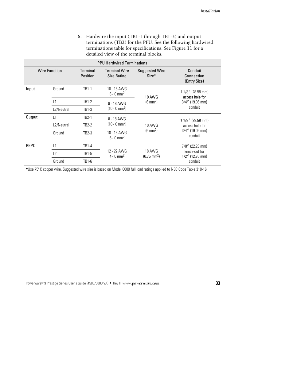 Powerware 6000 User Manual | Page 41 / 92