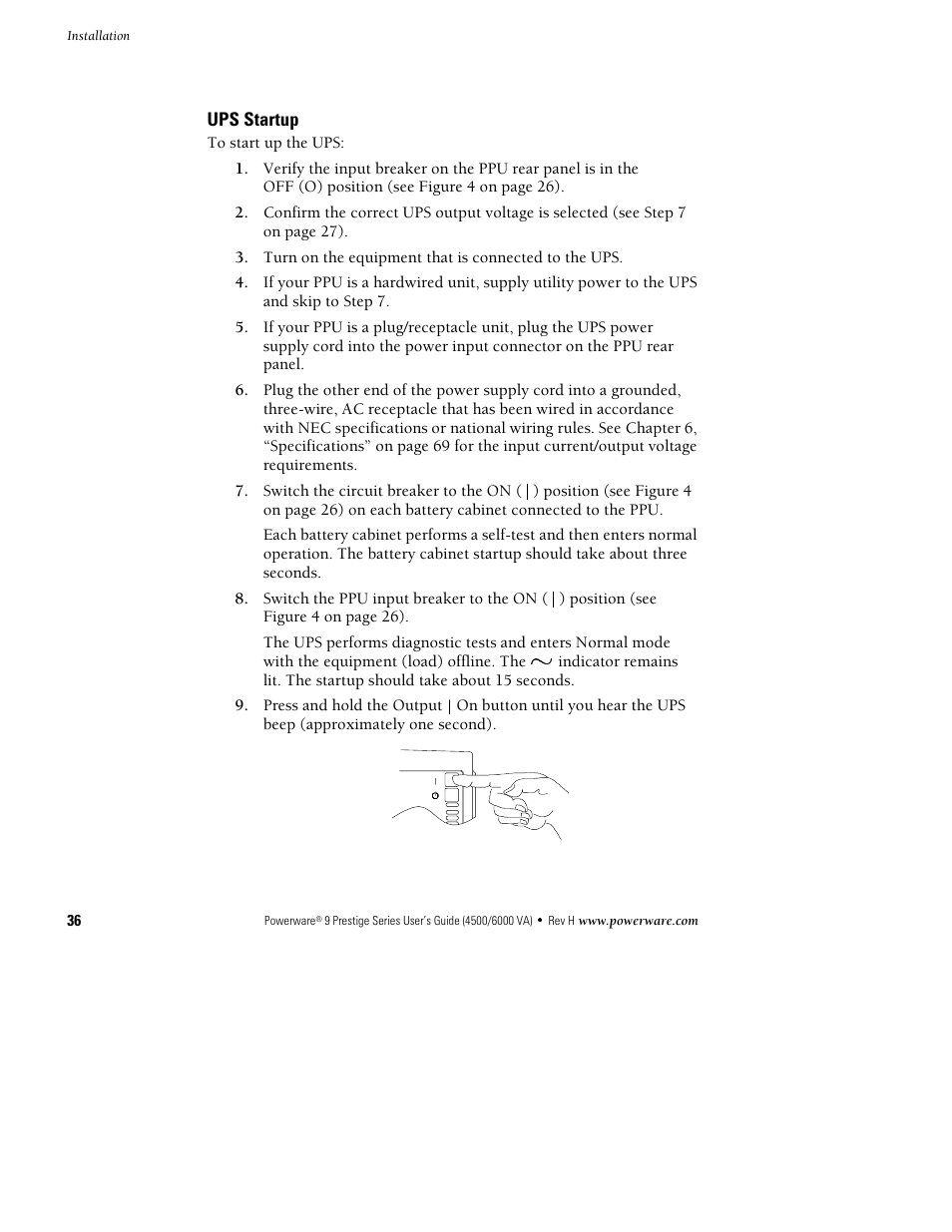 Powerware 6000 User Manual | Page 44 / 92