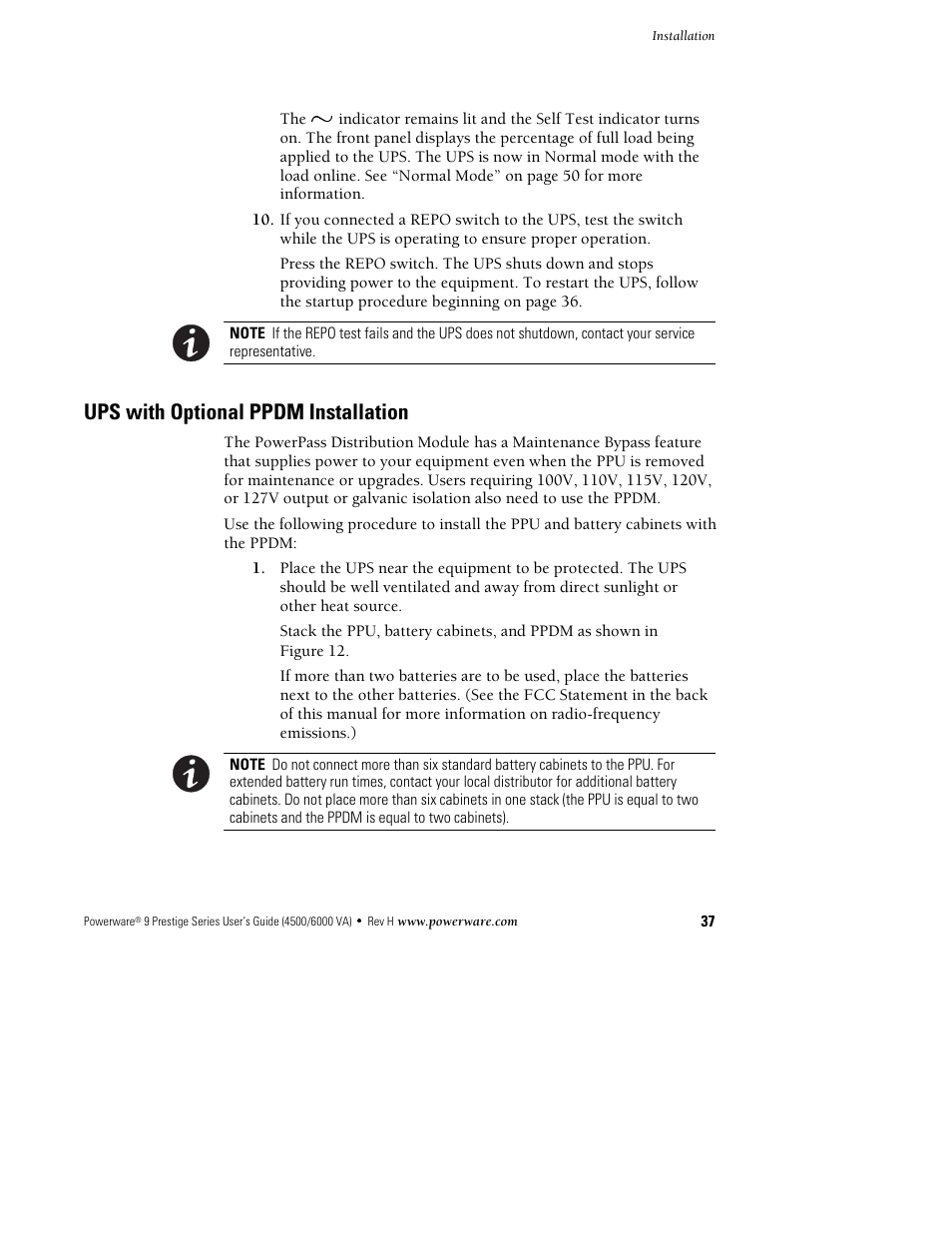 Ups with optional ppdm installation | Powerware 6000 User Manual | Page 45 / 92