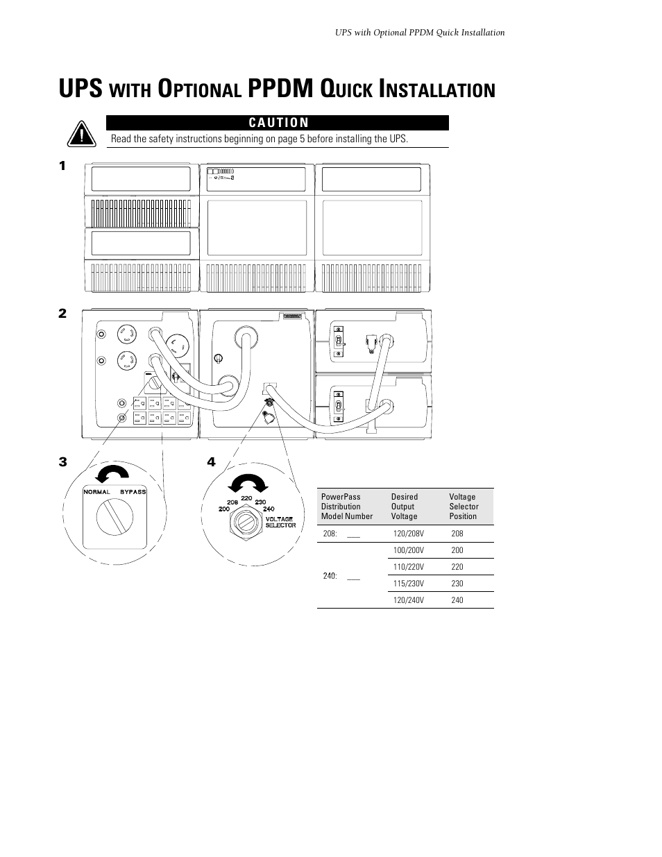 Ppdm q, With, Ptional | Uick, Nstallation | Powerware 6000 User Manual | Page 5 / 92