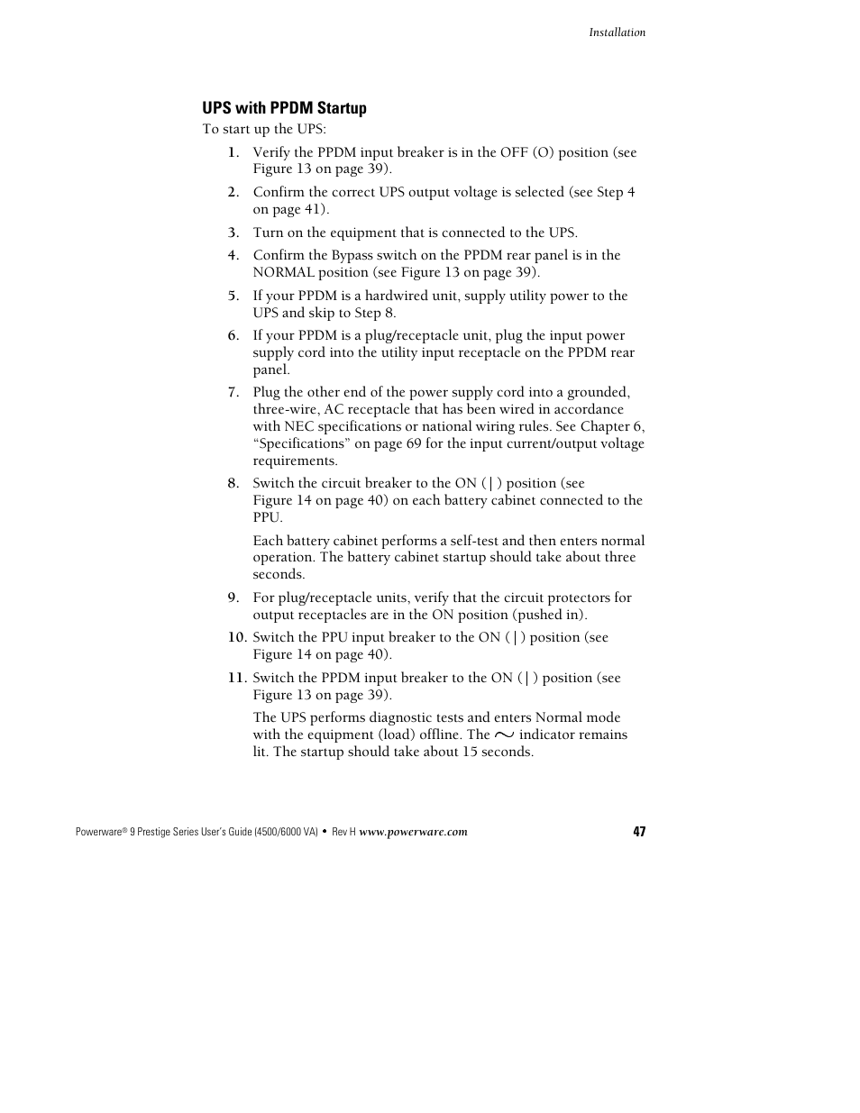 Powerware 6000 User Manual | Page 55 / 92