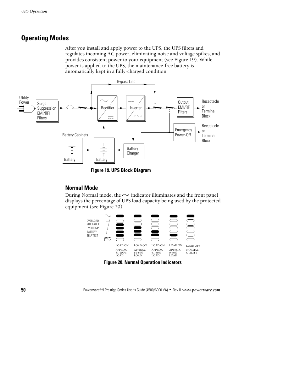 Operating modes, Normal mode, During normal mode, the | Powerware 6000 User Manual | Page 58 / 92