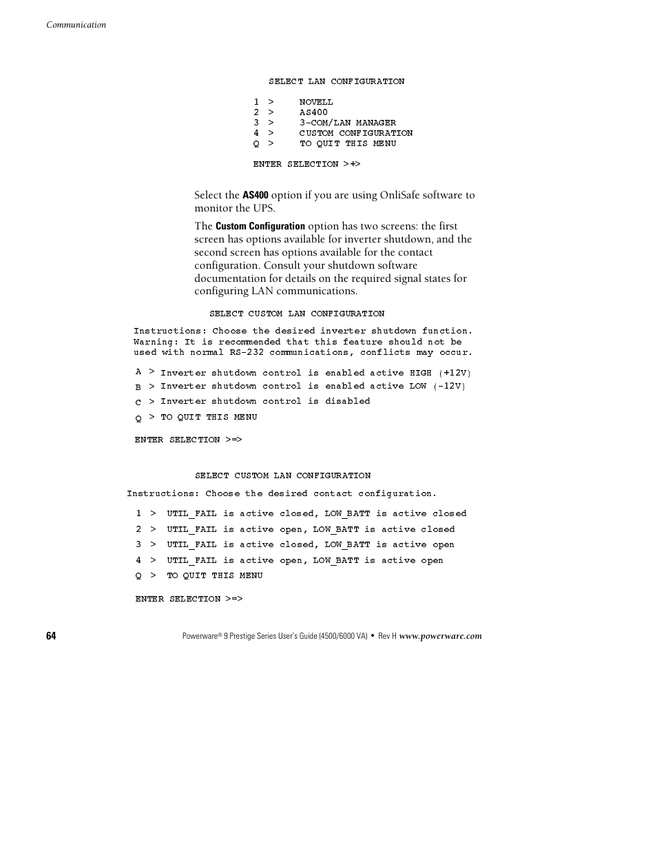 Powerware 6000 User Manual | Page 72 / 92