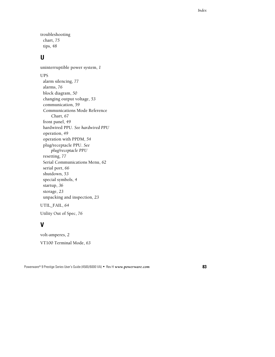 Powerware 6000 User Manual | Page 91 / 92