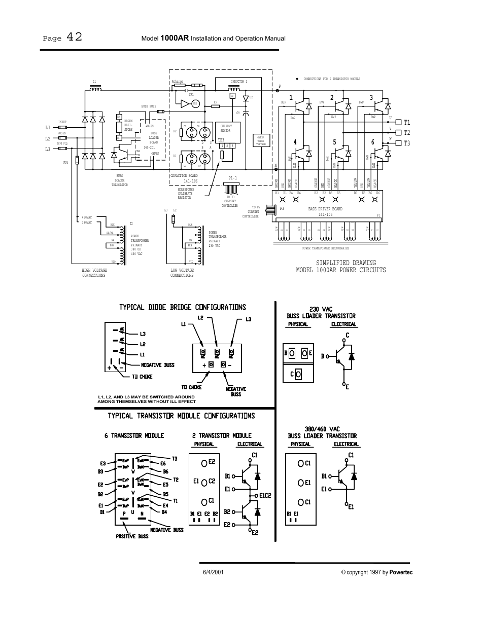 T1 t2 t3, Page, 1000ar | PowerTec Regenerative Brushless DC Motor Control 1000AR User Manual | Page 43 / 57