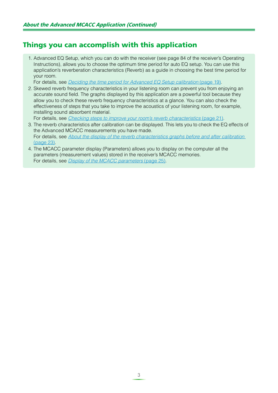 Things you can accomplish with this application | Pioneer MCACC ADVANCED VSX-23TXH User Manual | Page 3 / 35