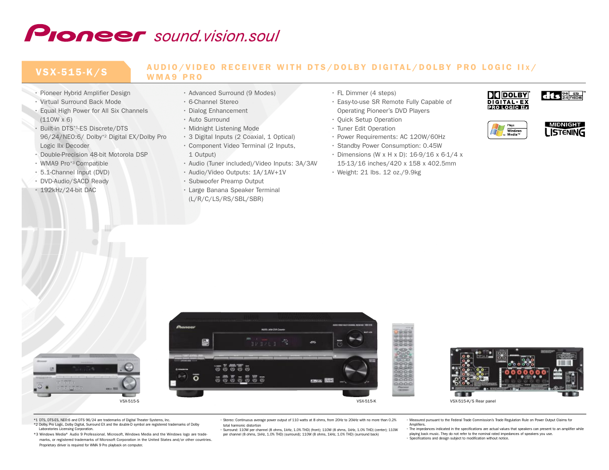 Pioneer VSX-515-K User Manual | 1 page