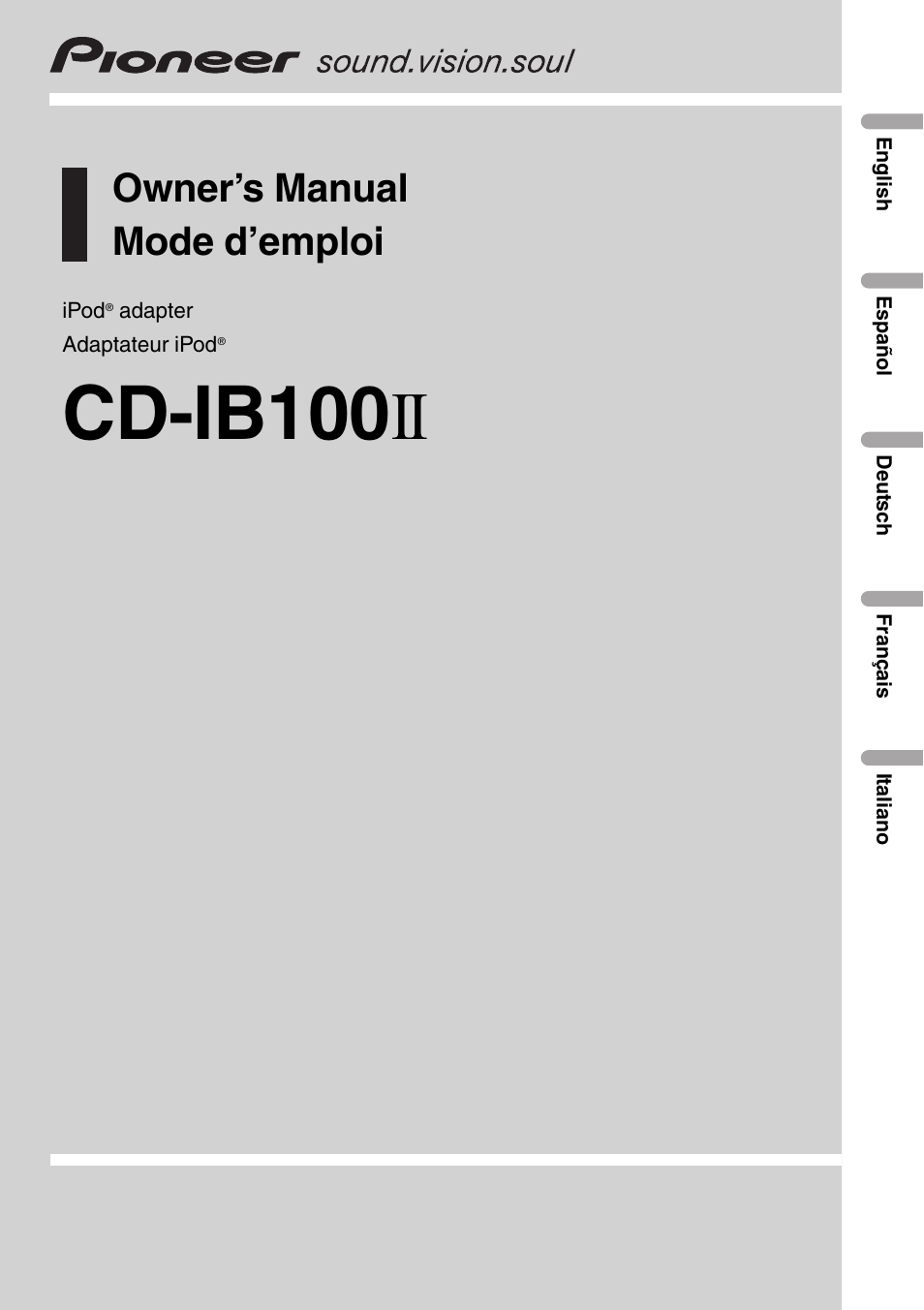 Pioneer CD-IB100II User Manual | 84 pages