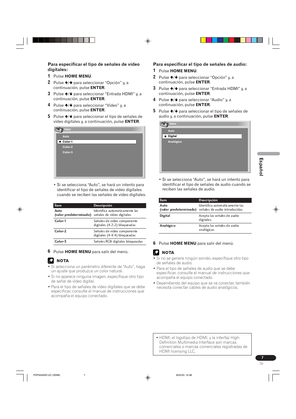 Pioneer Elite PureVision PRO 1110HD User Manual | Page 119 / 120