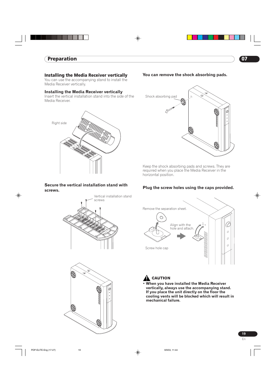 07 preparation | Pioneer Elite PureVision PRO 1110HD User Manual | Page 19 / 120