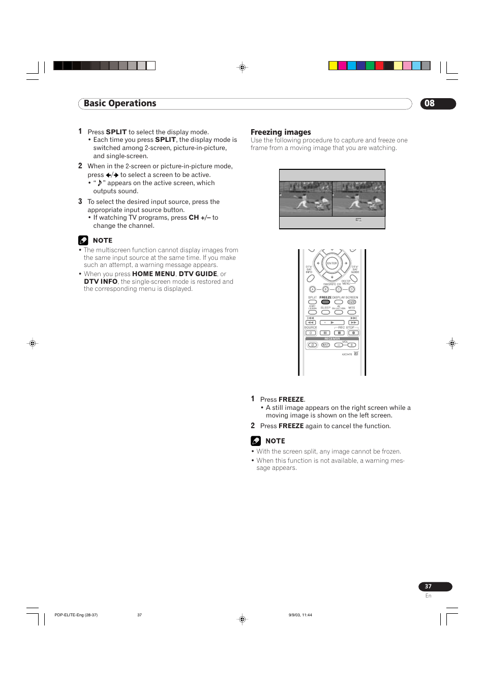 08 basic operations | Pioneer Elite PureVision PRO 1110HD User Manual | Page 37 / 120