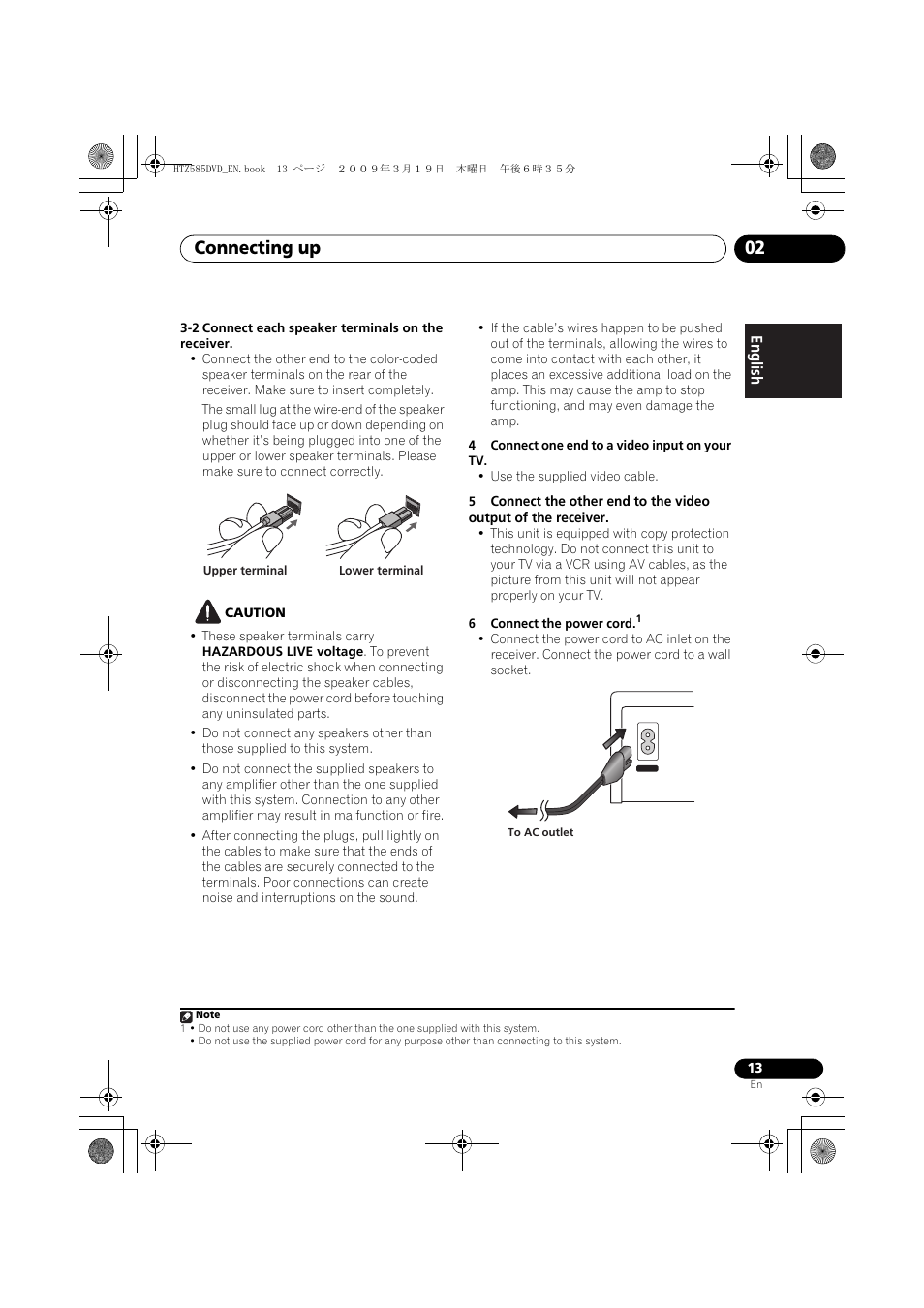 Connecting up 02 | Pioneer HTZ-FS30DVD User Manual | Page 13 / 126