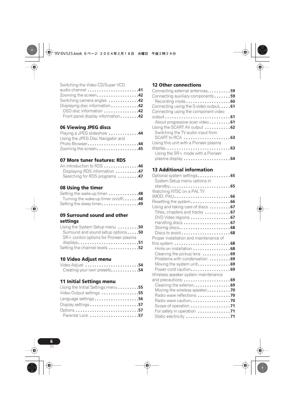Pioneer S-DV525 User Manual | Page 6 / 84