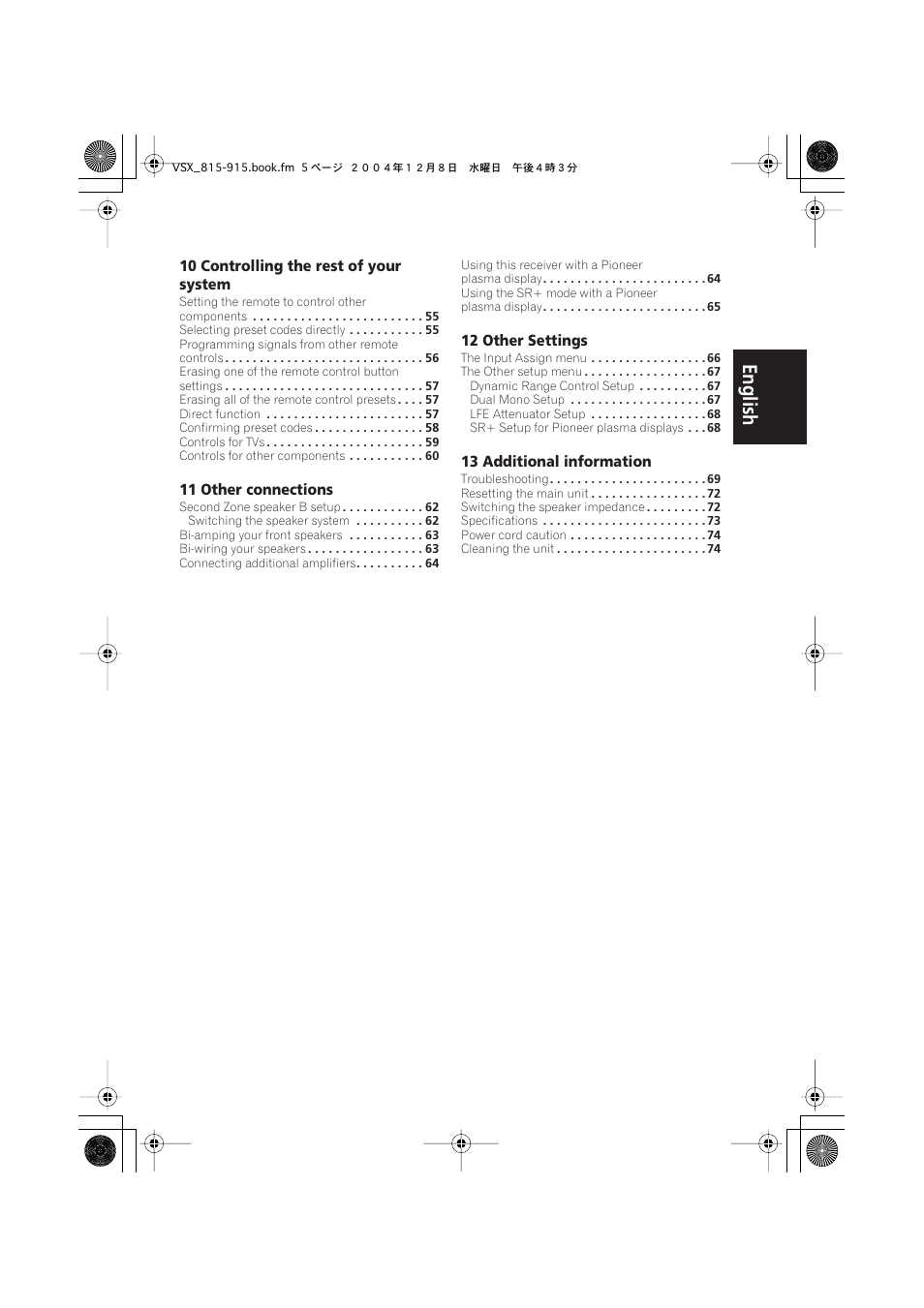 English italiano français, Nederlands, Español deutsch | Pioneer 915 User Manual | Page 5 / 76