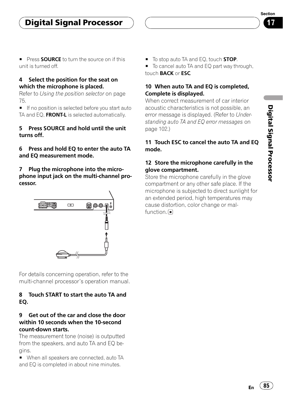 Digital signal processor | Pioneer AVH-P5700DVD User Manual | Page 85 / 116