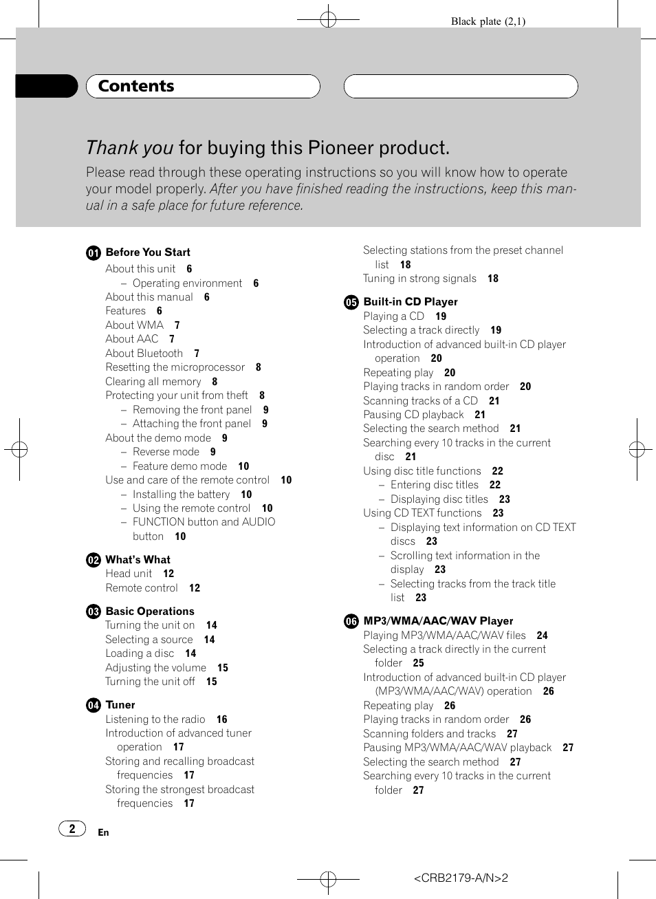 Pioneer Super Tuner III D DEH-P9850BT User Manual | Page 2 / 104