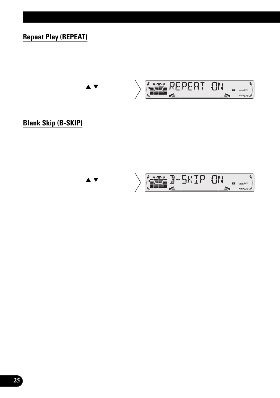 Using the cassette player, Repeat play (repeat), Blank skip (b-skip) | Radio intercept (ri) | Pioneer KEH-P6010RB User Manual | Page 26 / 104