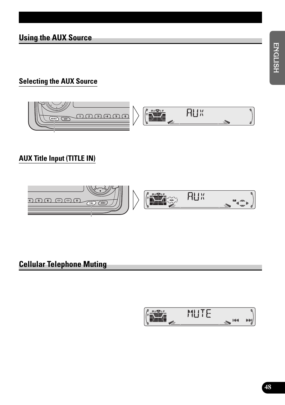 Other functions, Using the aux source, Cellular telephone muting | Pioneer KEH-P6010RB User Manual | Page 49 / 104