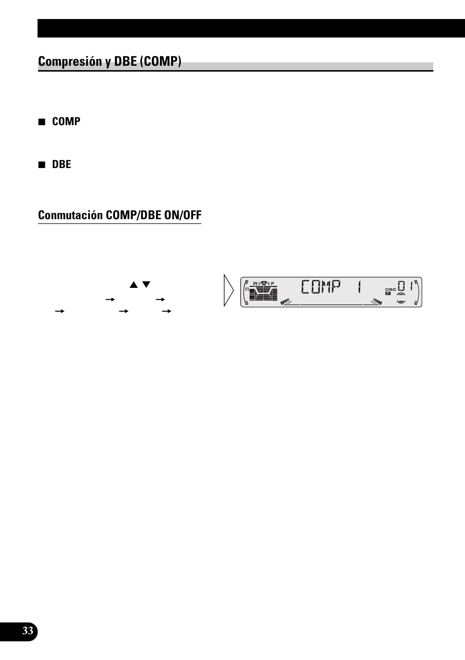 Compresión y dbe (comp), Conmutación comp/dbe on/off, Función cd text (para el tipo compatible | Con cd text), Cambio de visualización del título, Desplazamiento de la visualización del título, Uso de reproductores de multi-cd | Pioneer KEH-P6010RB User Manual | Page 84 / 104