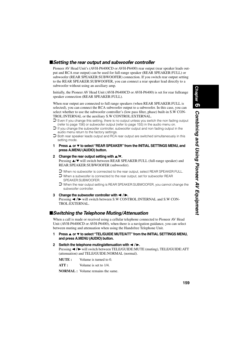Switching the telephone muting/attenuation | Pioneer CNDV-20 User Manual | Page 161 / 200