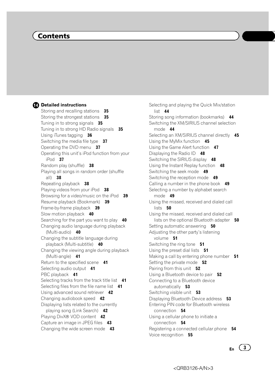 Pioneer AVH-P3300BT User Manual | Page 3 / 112